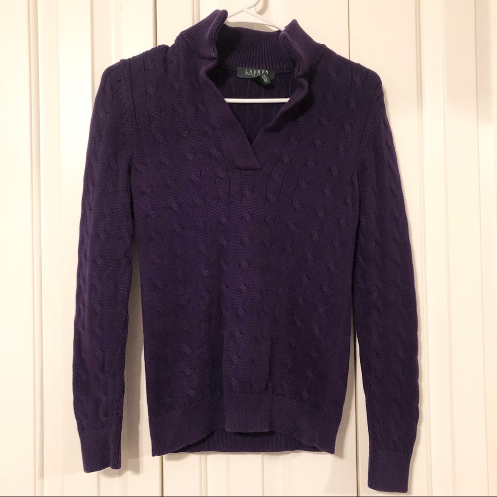 Lauren Ralph Lauren Purple Sweater Petite